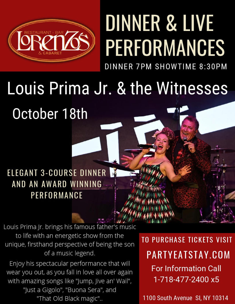 Louis Prima Jr. & The Witnesses, Friday October 18th 2024
