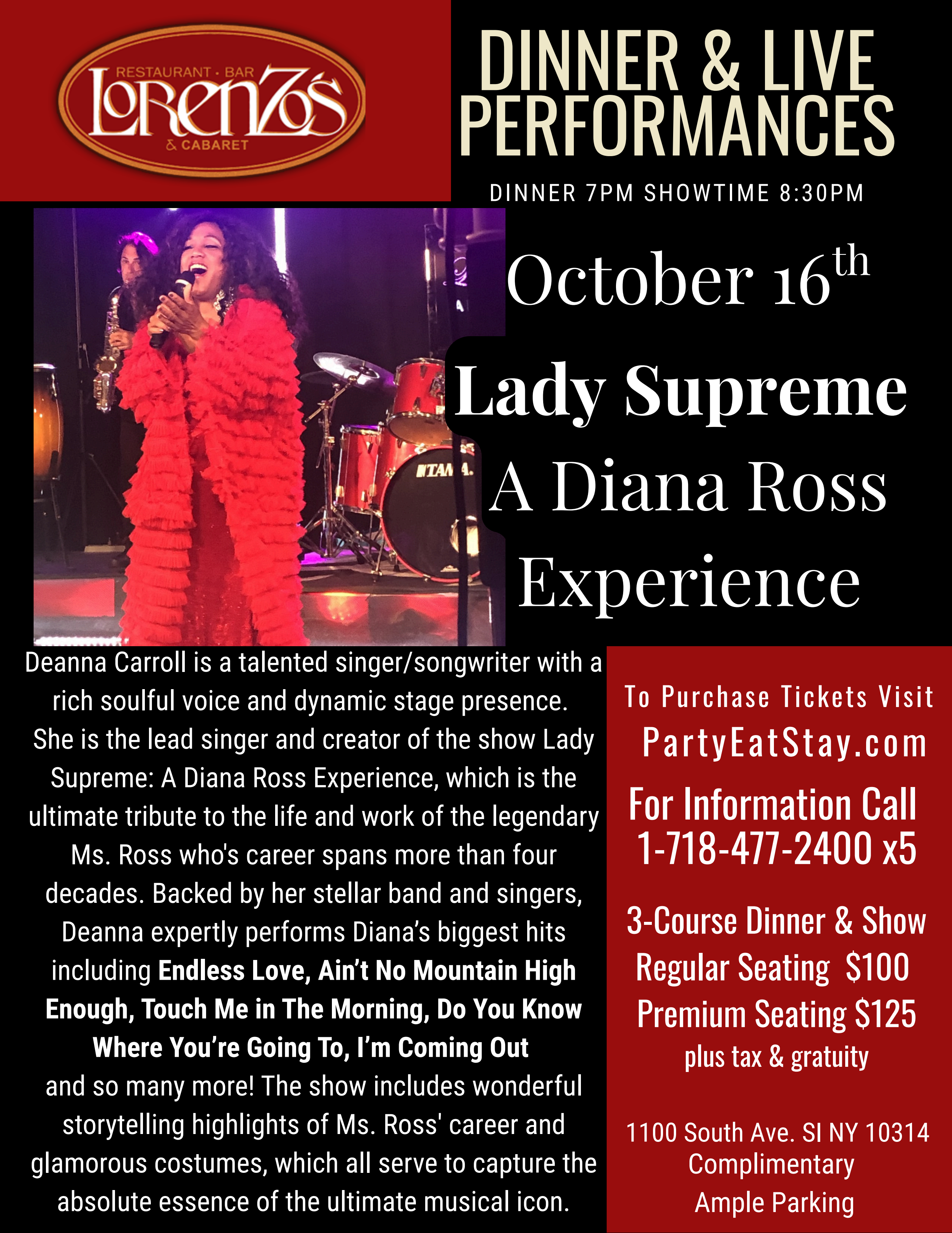 Lady Supreme - A Diana Ross Experience, Oct 16th 2026 – PartyEatStay