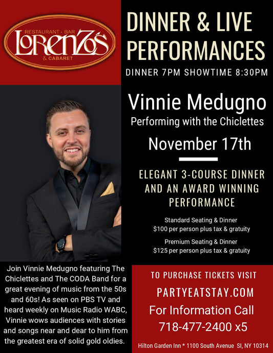 Vinnie Medugno performing with the Chiclettes, Friday November 17th 2023