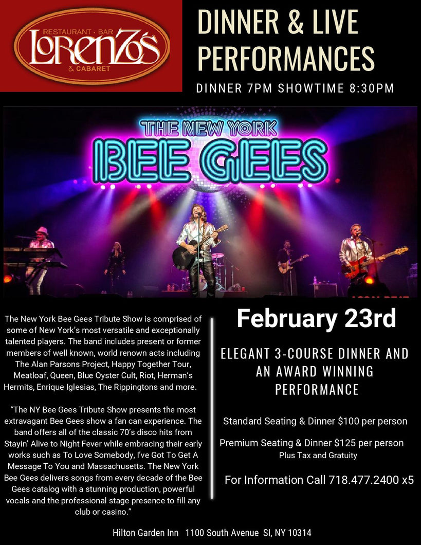The NY Bee Gees, Friday February 23rd 2024